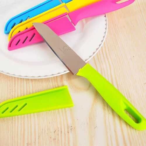 3935 Candy-colored fruit knife, stainless steel fruit peeler, portable knife Application Scenario