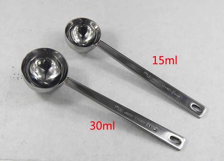 Spoon ice cream spoon coffee seasoning measuring spoon 304 stainless steel measuring spoon 30ml/15ml measuring cup