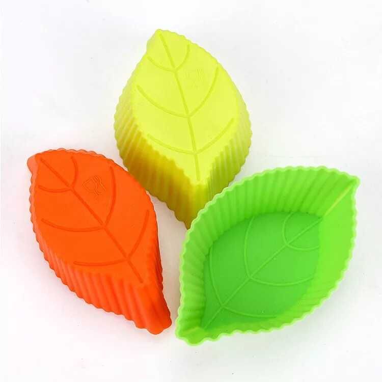 Creative leaf silicone cake mold, cute leaf muffin cup model, heat-resistant oven baking