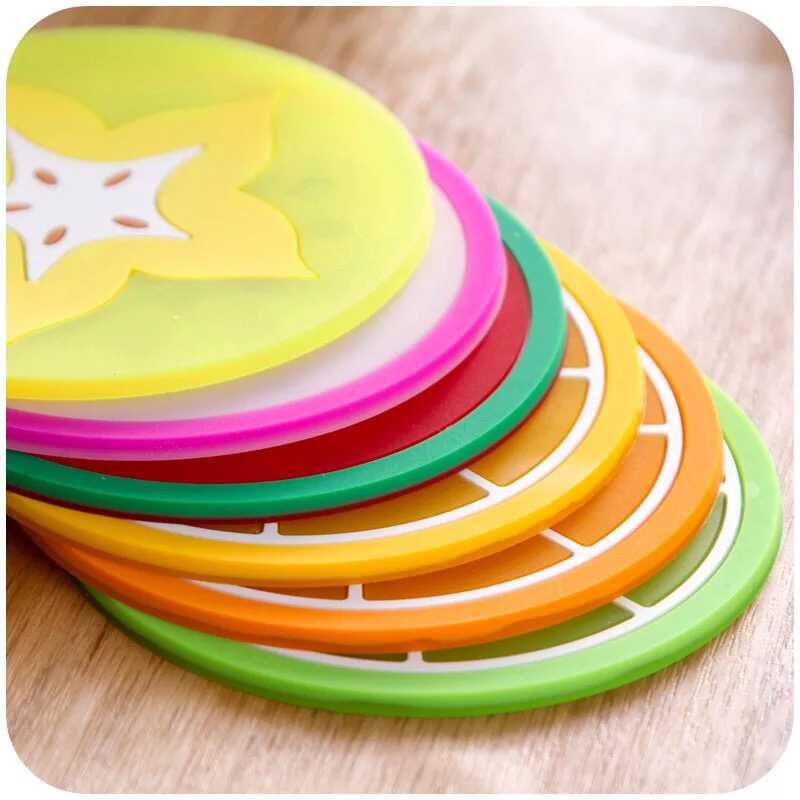 韩国创意糖果色涟漪杯垫 隔热垫碗垫防滑垫 食品级铂金硅胶杯垫