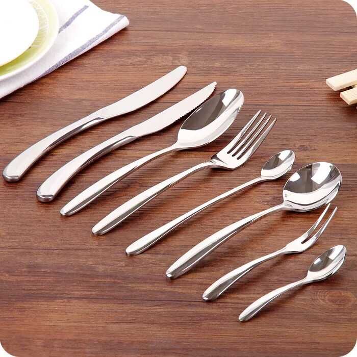 Stainless steel steak knife, steak knife, fork and spoon, Western cuisine knife, fork and spoon three-piece set, Western cuisine tableware set