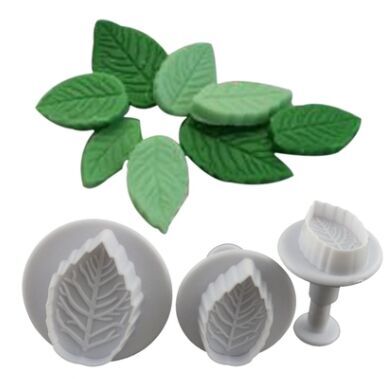 3-piece baking tool set: rose leaf spring pressing mold, cookie mold, sugar flower tool Specification image