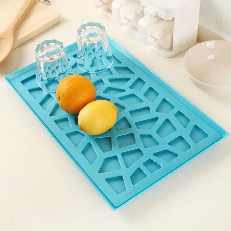 Plastic draining tray, rectangular tray, tea tray, kitchen storage tray, bowls, basins, plates, drip rack, storage rack Specification image