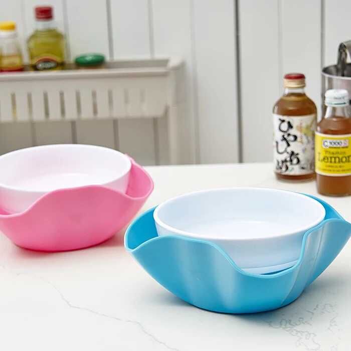 Colorful and fashionable fruit plate, double-layer fruit shell plate, creative salad fruit plate, plastic snack plate, dried fruit plate, plastic plate