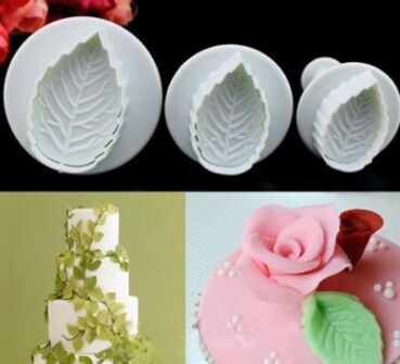 3-piece baking tool set: rose leaf spring pressing mold, cookie mold, sugar flower tool details Picture