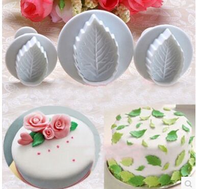 3-piece baking tool set: rose leaf spring pressing mold, cookie mold, sugar flower tool