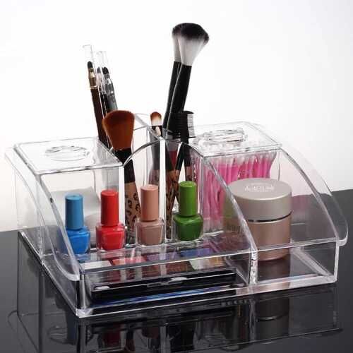 Acrylic acrylic waterproof desktop cosmetic storage box, plastic skin care product storage box, transparent large size