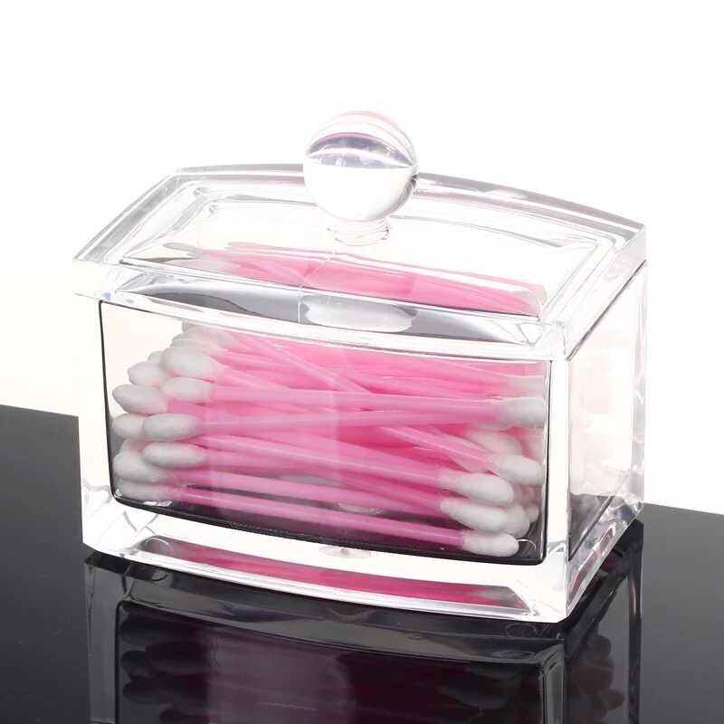 Acrylic European-style fashionable and creative high-end cotton swab box, transparent acrylic toothpick holder, cotton can, cotton swab box