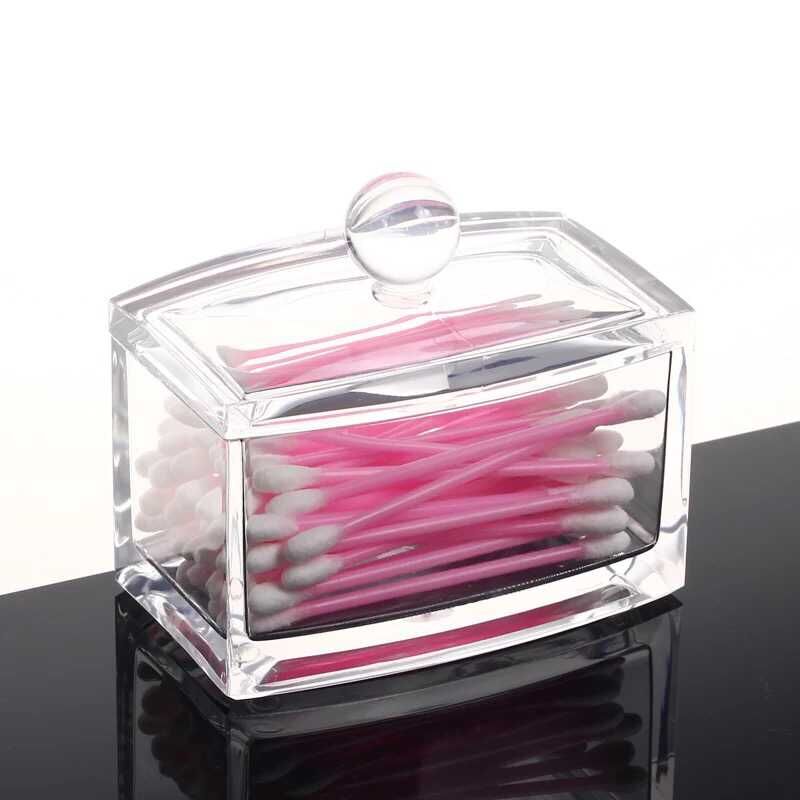 Acrylic European-style fashionable and creative high-end cotton swab box, transparent acrylic toothpick holder, cotton can, cotton swab box details Picture