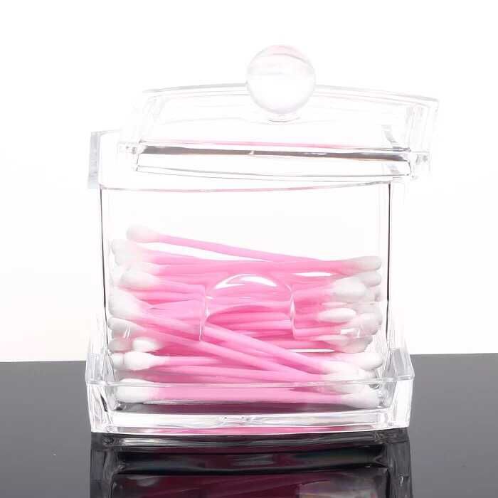 Acrylic cotton swab box with cover Toothpick box Jewelry storage box Cotton pad box Hotel supplies