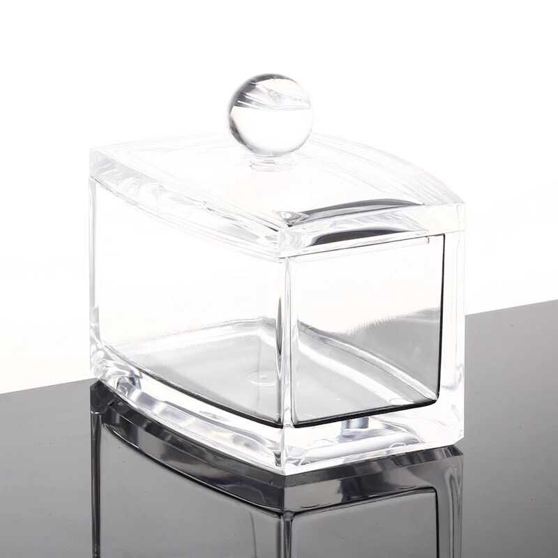 Acrylic European-style fashionable and creative high-end cotton swab box, transparent acrylic toothpick holder, cotton can, cotton swab box Specification image