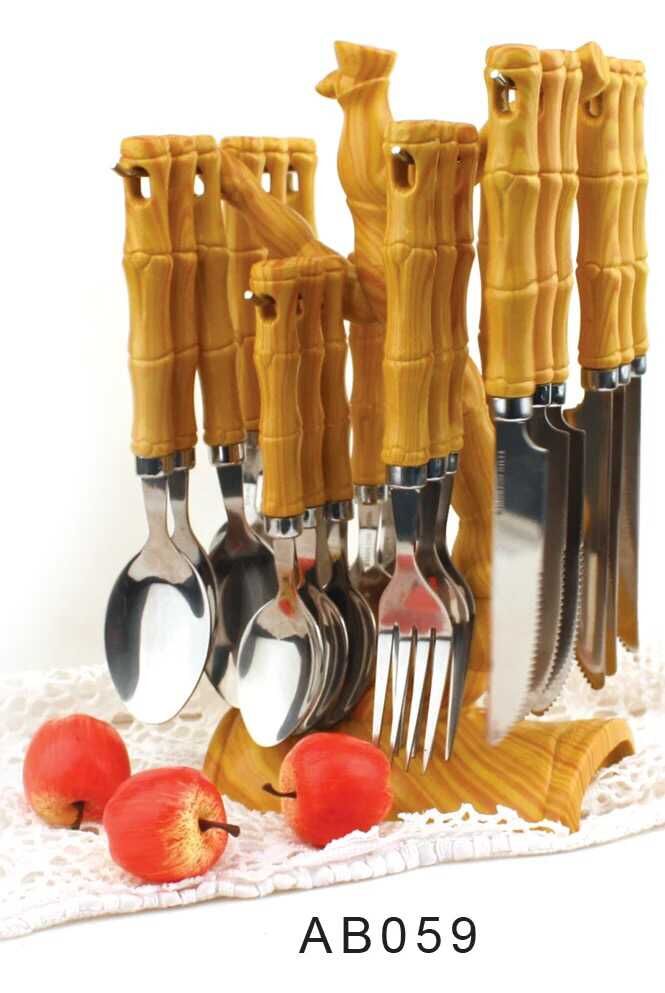 Business gift exhibition and sale of plastic-handled stainless steel Western tableware, knives, forks and spoons