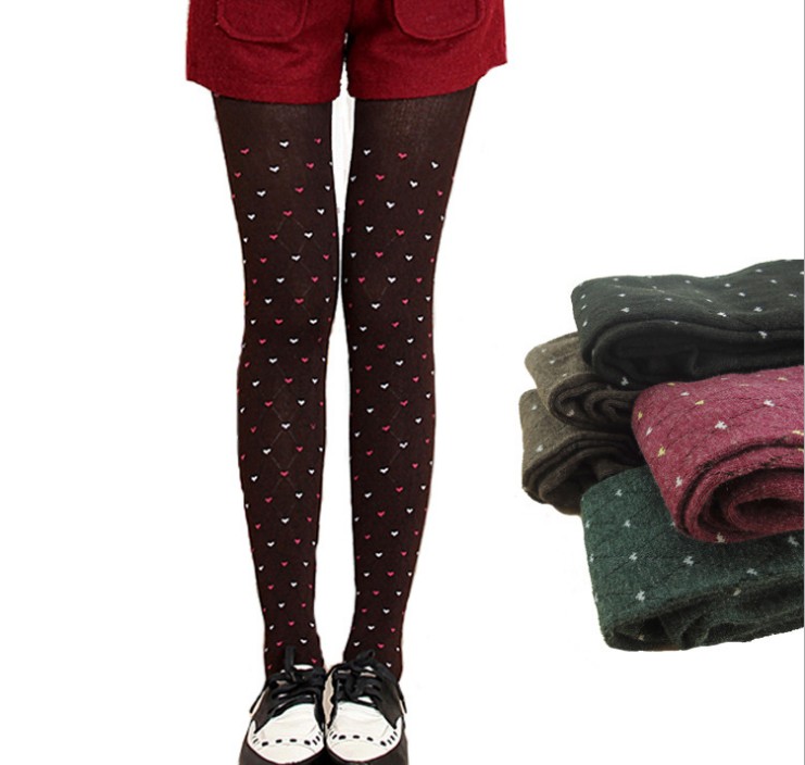 Korean diamond-shaped heart-shaped ankle pants and camel hair slimming pantyhose