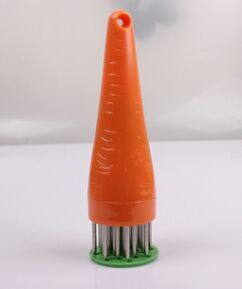Creative kitchen gadgets and supplies, such as meat tenderizers, steak needles, and street vendors, are all novel and unique details Picture