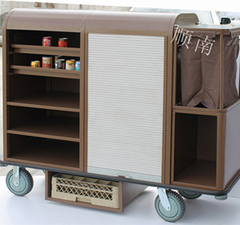 Hotel room service vehicle, fashionable, high-end and luxurious room cleaning vehicle, trolley Specification image