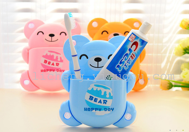 Creative cartoon toothpaste and toothbrush rack, bathroom powerful suction cup storage rack Application Scenario