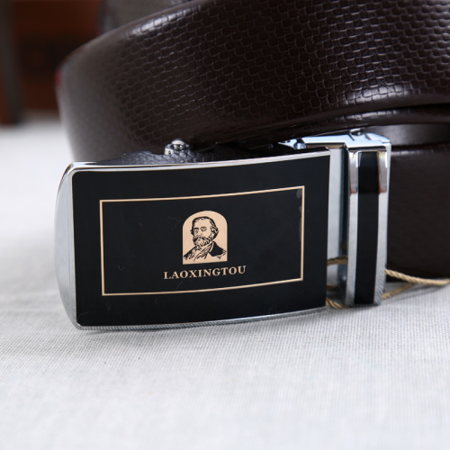Wholesale 4.0 Senior citizen head business alloy automatic buckle two-layer genuine belt