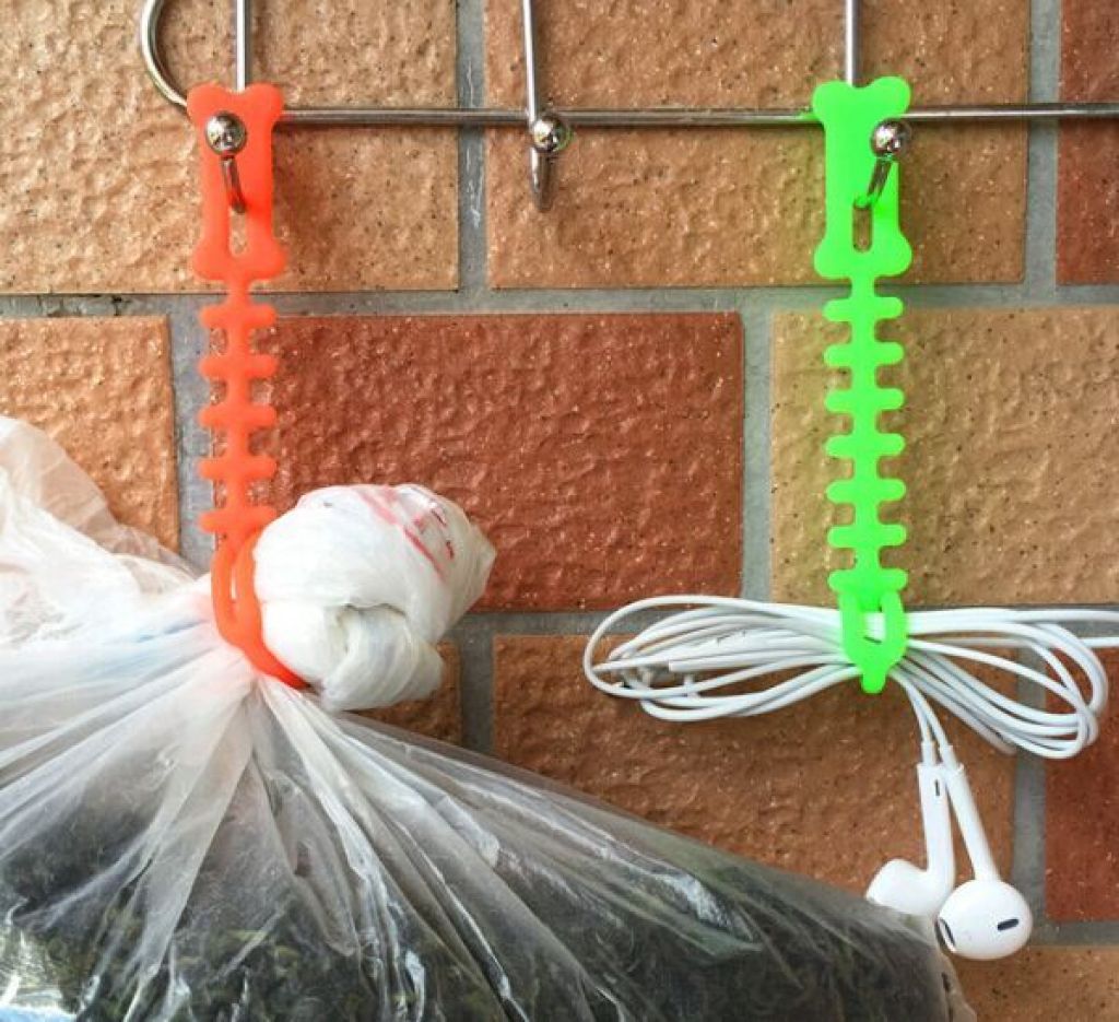Food-grade eco-friendly silicone plastic bag sealing clip with fishbone-shaped cable ties Specification image