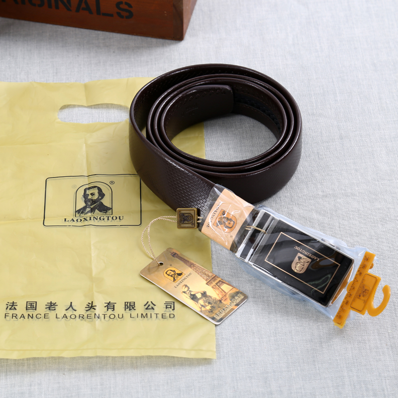 Wholesale 4.0 Senior citizen head business alloy automatic buckle two-layer genuine belt Specification image