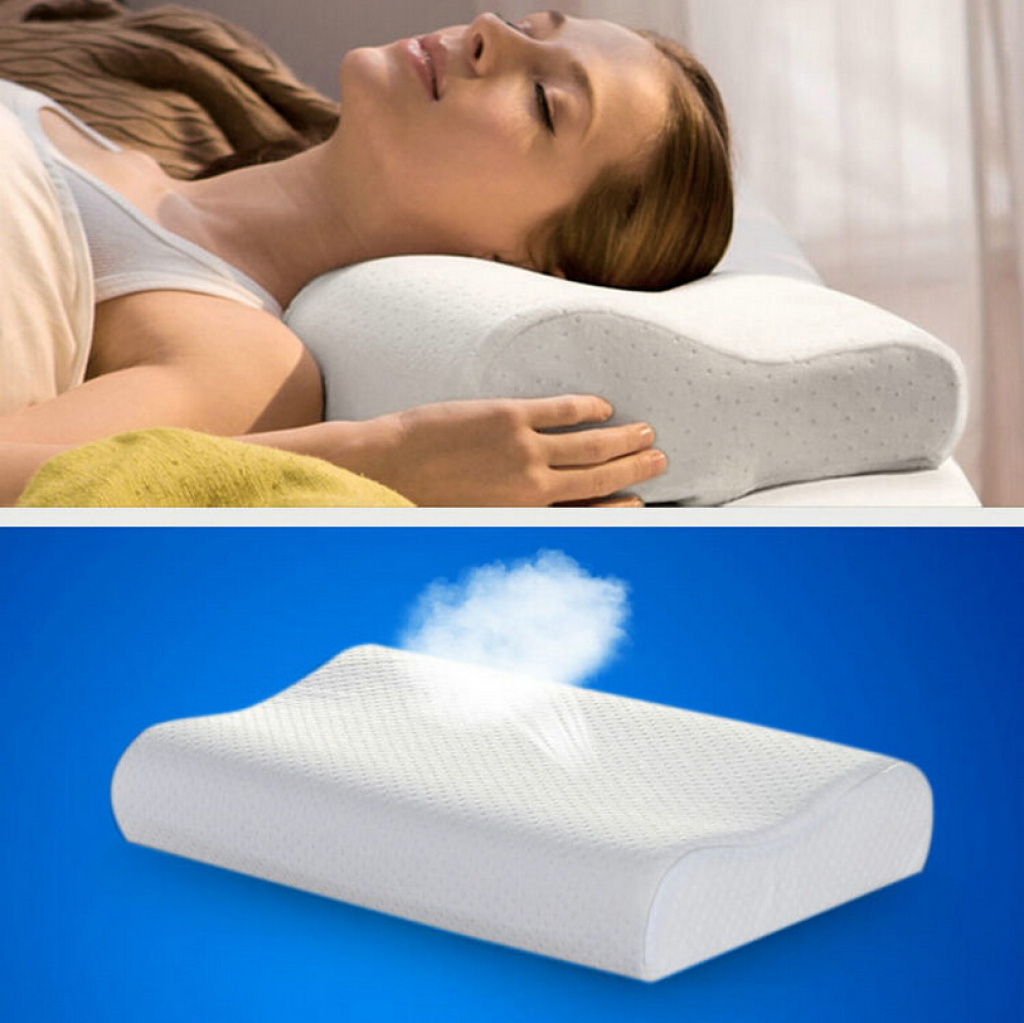 The slow-rebound memory pillow features a high and low memory core filled with high-quality space memory foam details Picture