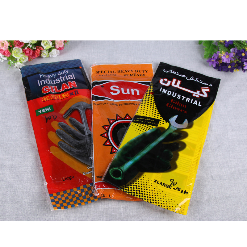 Black industrial rubber gloves waterproof gloves oil resistance acid and alkali resistant gloves black