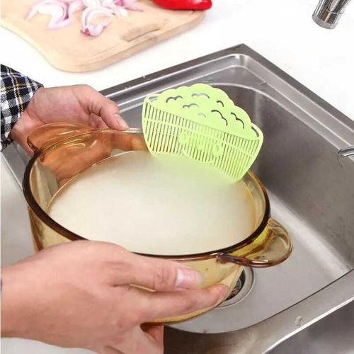 创意厨房 可爱笑脸可夹式洗米过滤器多功能塑料挡米器 沥水器