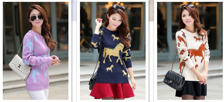 High-end long-sleeved pullover sweater for winter wear, women's knitted sweater, pullover top, plush pony, loose Application Scenario