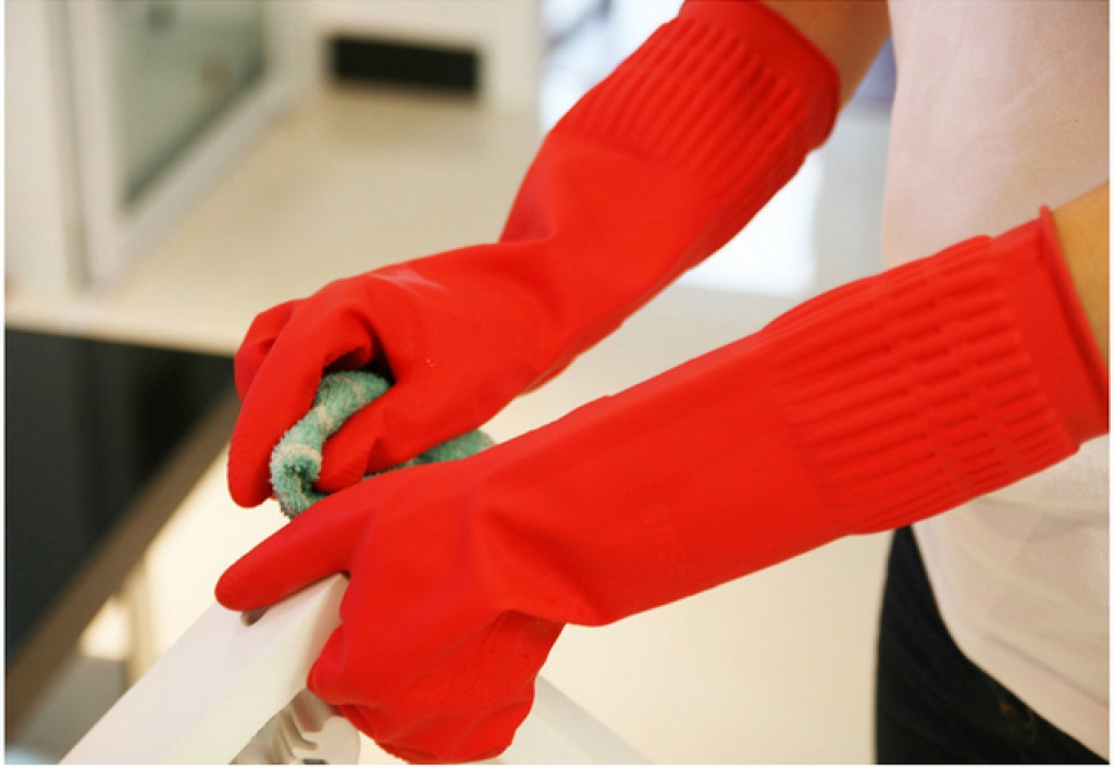 清洁橡胶手套 洗碗手套 家务手套 塑料手套 加长款（无绒）详情图3