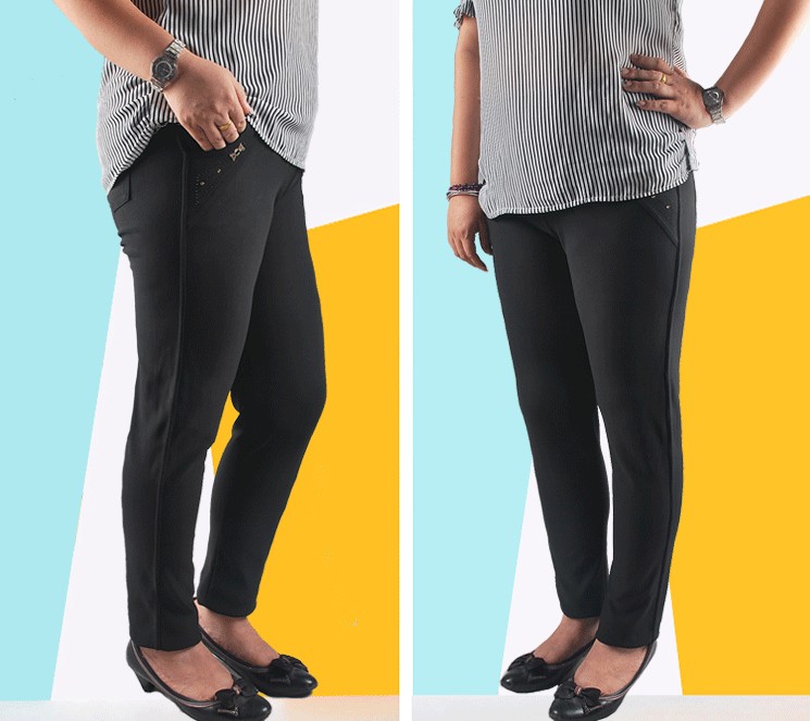 Bamboo charcoal casual long pants for the elderly, small leg pants, four-pocket large size pencil pants, leggings Specification image