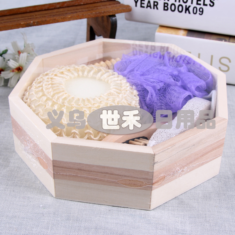 Octagonal wooden tub bath five-piece set thumbnail