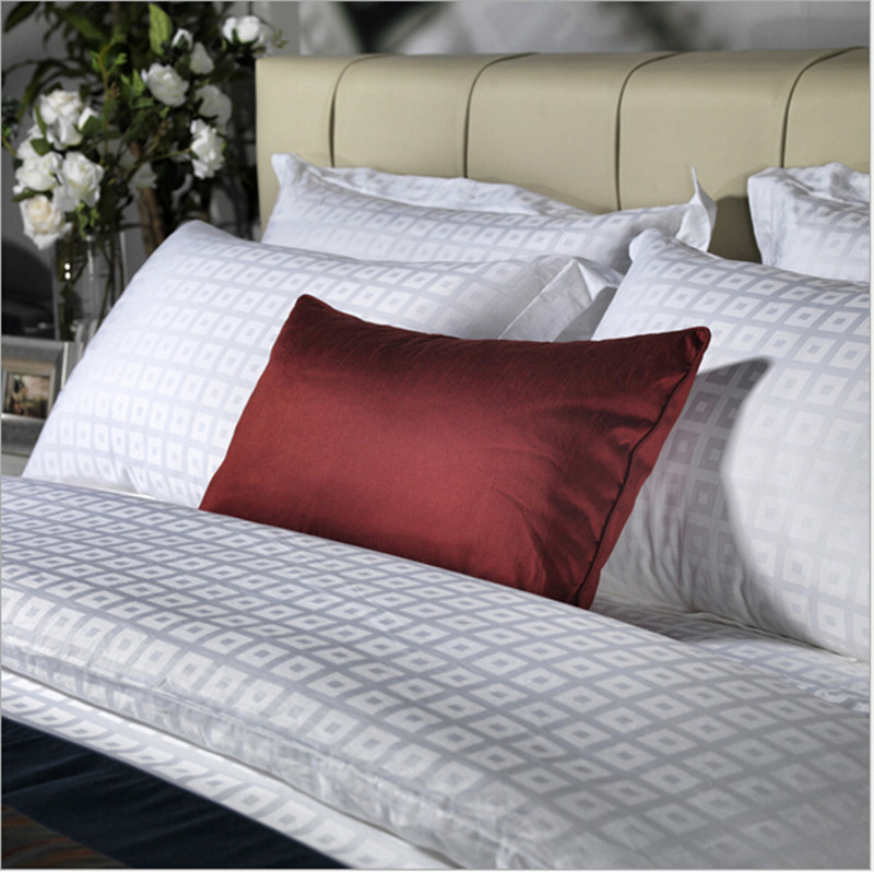 60 jacquard checkered quilt covers and bed sheets for five-star hotels and guesthouses, 4-piece hotel set Specification image