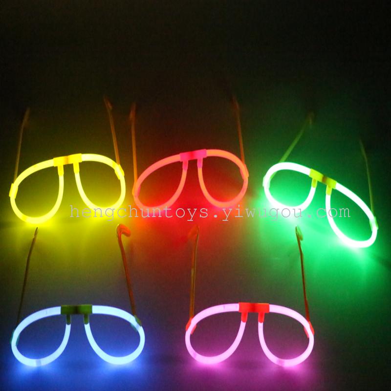 抖音舞蹈气氛助威道具椭圆形荧光发光眼镜夜间儿童恶搞新奇玩具详情图3