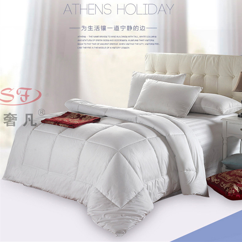 Hotel and guesthouse linens, bedding, all-cotton anti-down fabric quilt core feather velvet quilt details Picture