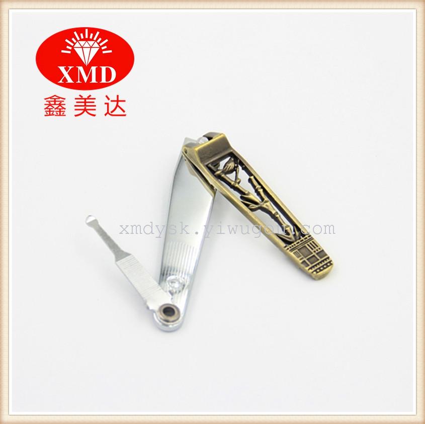 0818H Xinmeida Guangdong nail clippers, bronze color, retro style with ear spoons, and multi-functional nail clippers details Picture