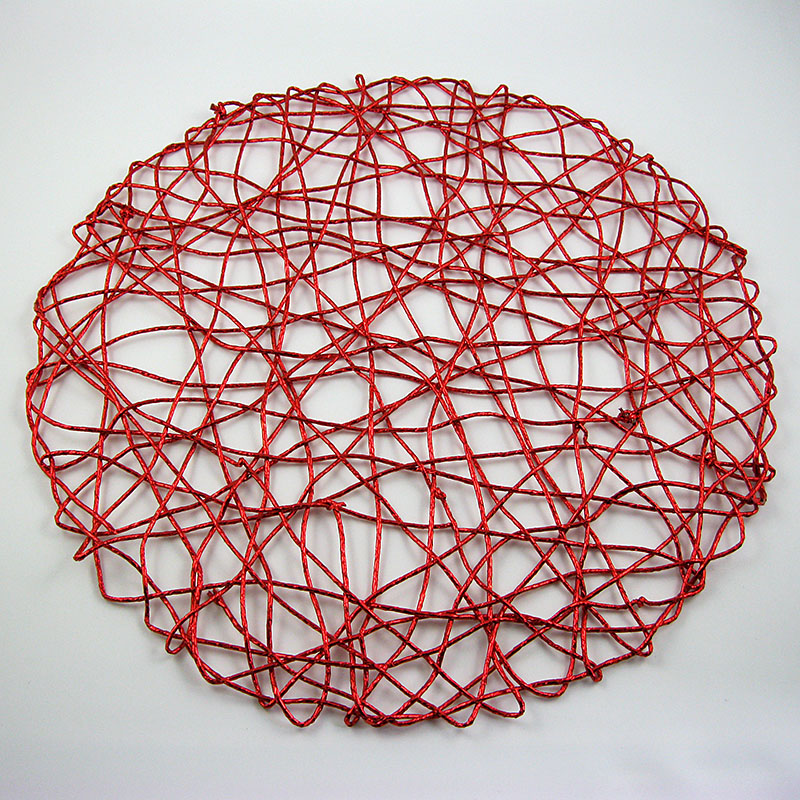 2022新款 亮丝圆形网状纸质手工编织 工艺品餐垫隔热垫图