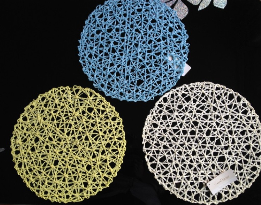 2015 New double-filament random woven circular mesh paper handcrafted placemats and heat insulation pads Specification image