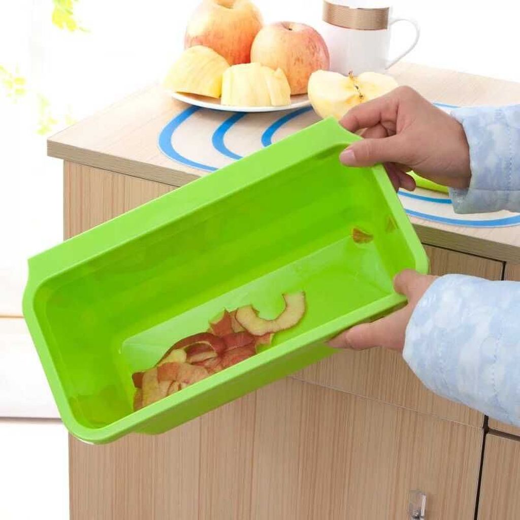 Kitchen trash can, cabinet door, hanging storage box, creative desktop, large plastic storage box, hanging basket Specification image