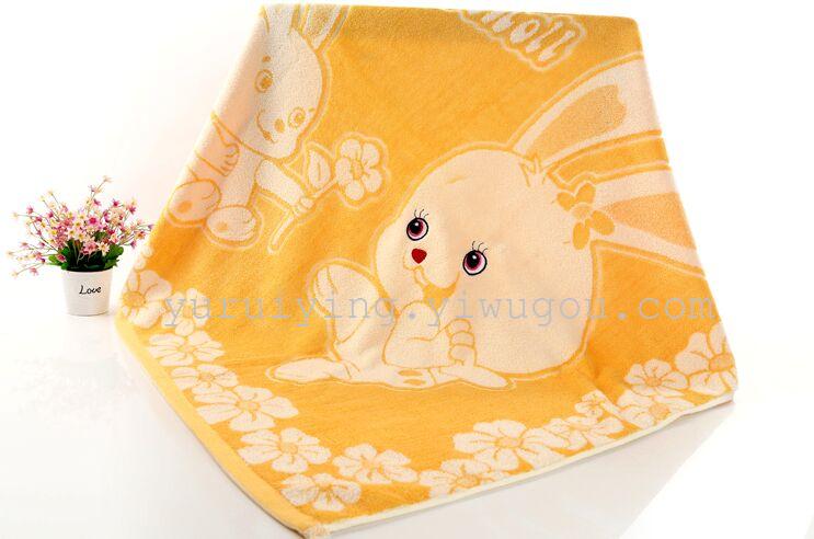 Factory direct sales of multi-layer cartoon white rabbit hugging blankets, children's gauze bath towels, baby towels and hugging blankets details Picture