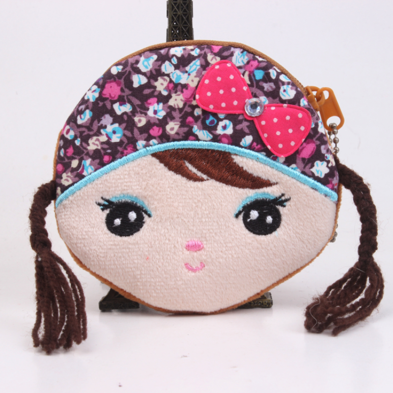 Cartoon cute plush coin purse, 10cm plush embroidered coin purse, children's coin purse, fashionable coin bag wallet Application Scenario