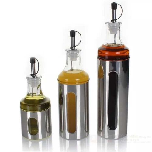New kitchenware stainless steel oil pot, vinegar pot, oil bottle, soy sauce, vinegar bottle, seasoning and condiment bottle, European style