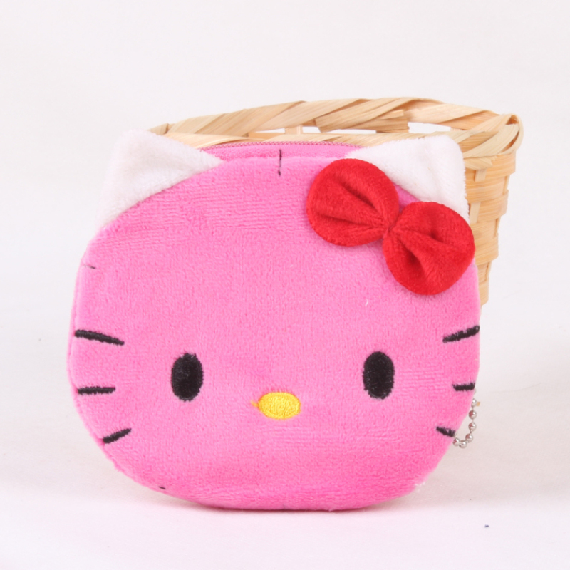 Cartoon cute plush coin purse, 10cm plush embroidered coin purse, children's coin purse, fashionable coin bag wallet details Picture