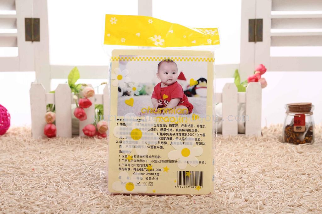 Bamboo fiber small square towels, baby and children's saliva wipes, face towels, four-piece set Specification image