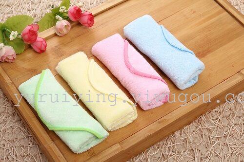 Bamboo fiber small square towels, baby and children's saliva wipes, face towels, four-piece set