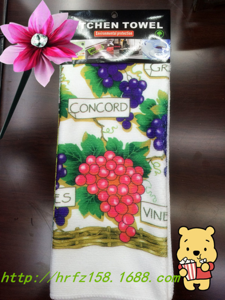 Factory direct sales of ultra-fine printed tea towels, flower and fruit tea towels, teapot tea towels and kitchen towels details Picture