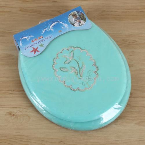 Bright leather embroidered PVC sponge soft seat toilet seat toilet seat cover toilet cover cover