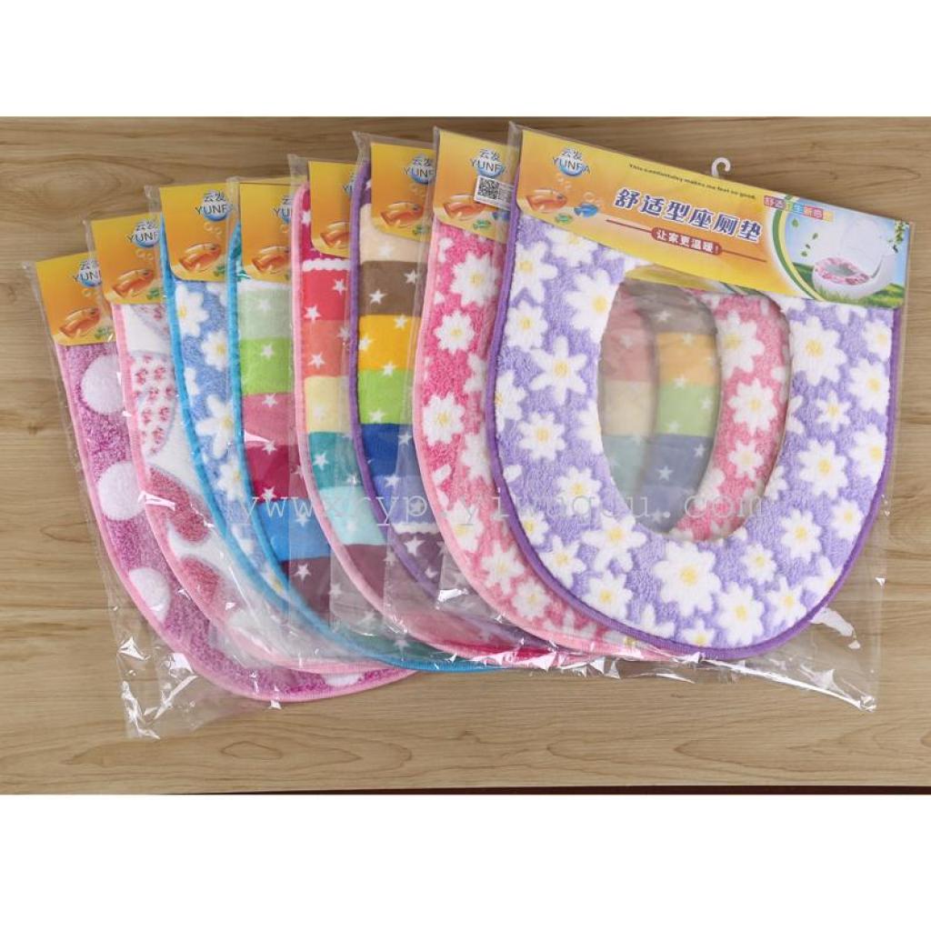 Coral velvet toilet seat cover, waterproof toilet seat cover, toilet seat cushion, toilet seat cover details Picture