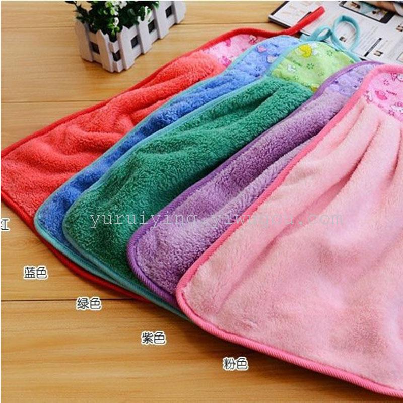 Coral velvet hand towels, car towels, rags, cartoon hand towels, kitchenware, car wash towels Specification image