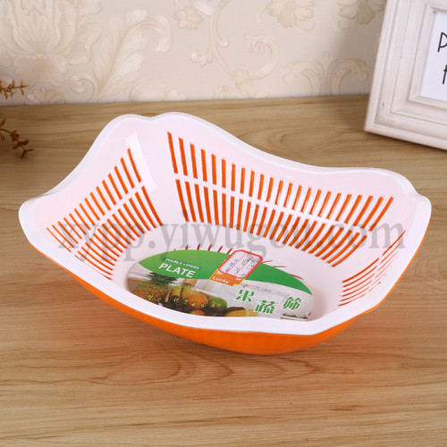 Fruit and vegetable sieve, fruit plate, vegetable washing basket, double-layer draining basket, draining basket, vegetable washing basket