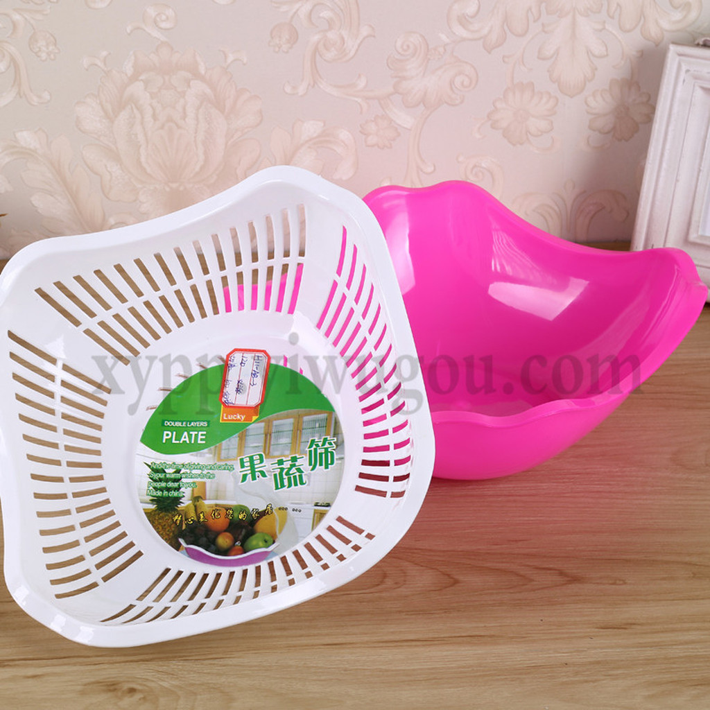 Fruit and vegetable sieve, fruit plate, vegetable washing basket, double-layer draining basket, draining basket, vegetable washing basket Application Scenario