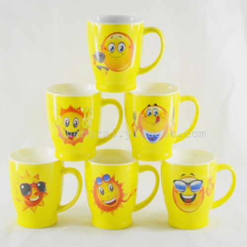 Ceramic cup smiley face cup cartoon coffee cup teacup thumbnail